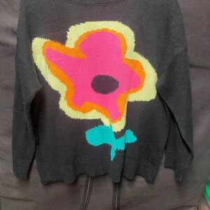 Floral Black Sweater